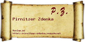 Pirnitzer Zdenka névjegykártya